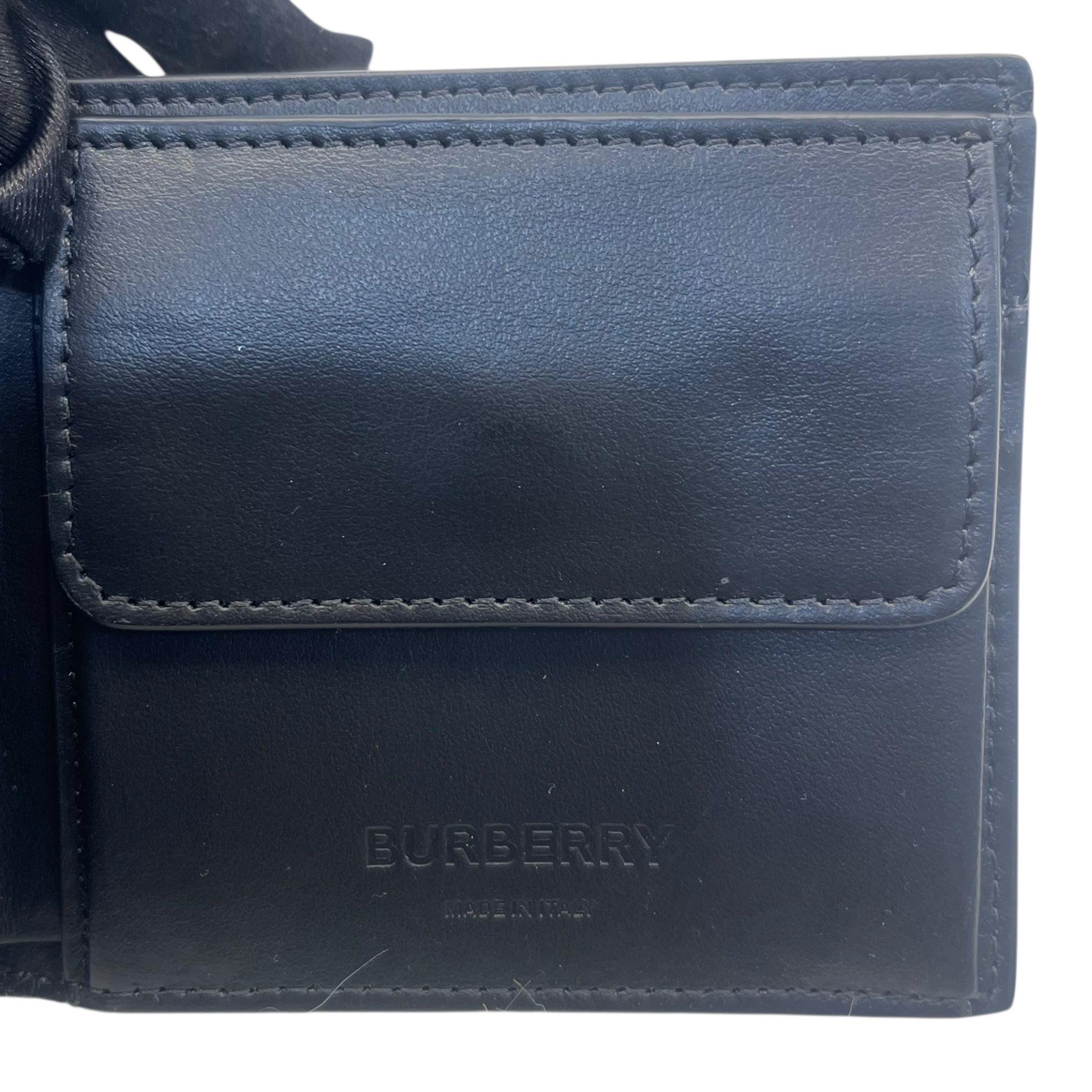 Burberry Black TB Embossed Leather Bifold Wallet