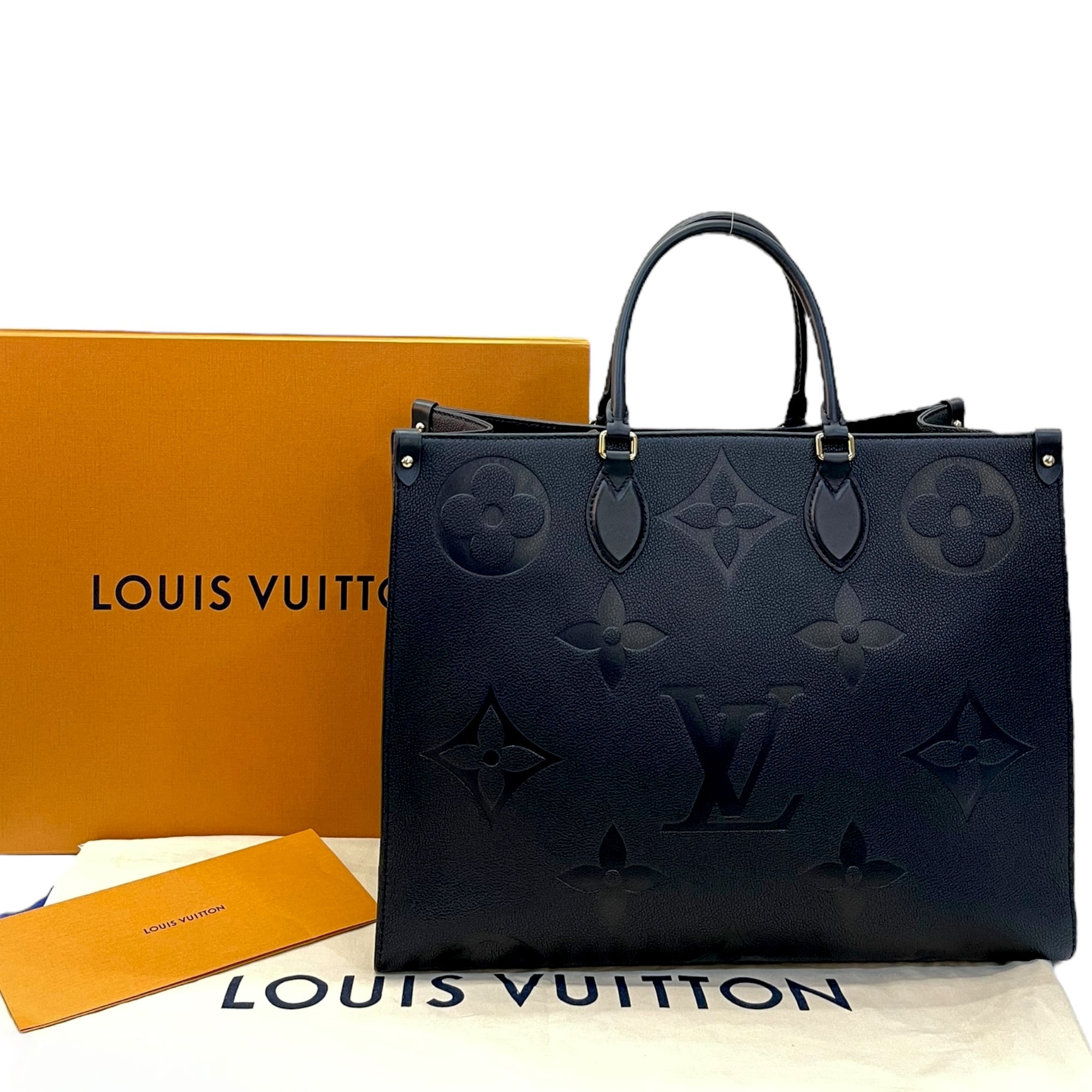 Louis Vuitton Black Monogram Empreinte Leather OnTheGo GM Tote Bag