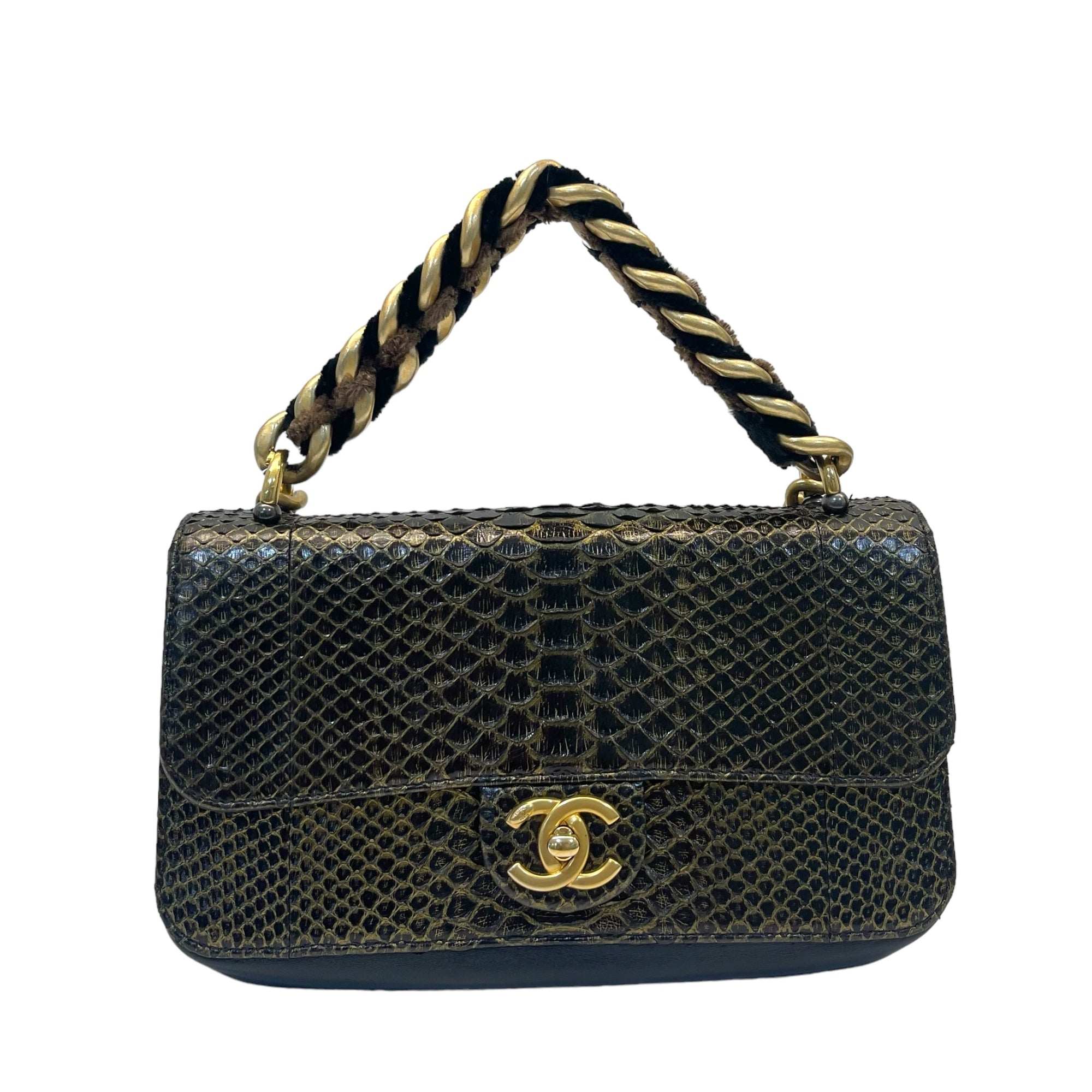 Chanel Straight Line Flap Bag Small Exotic