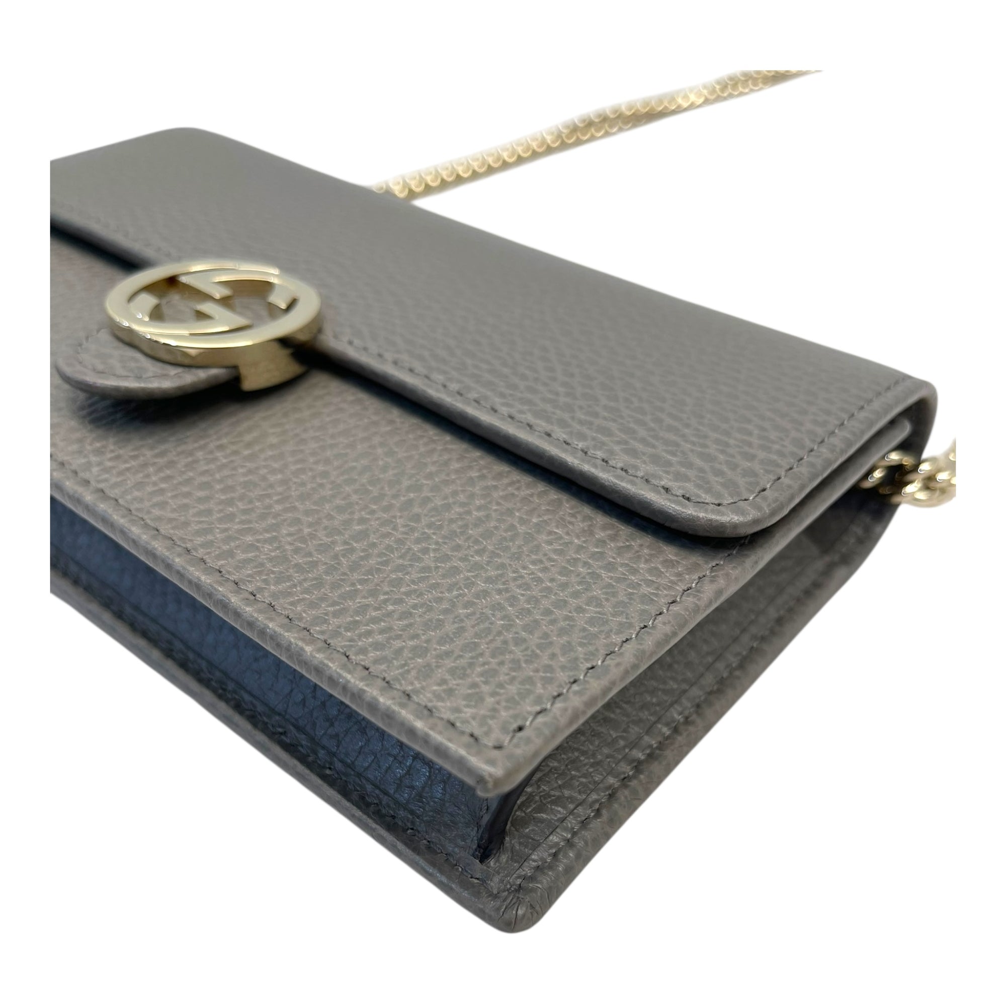 Gucci Interlocking G Leather Chain Crossbody Bag