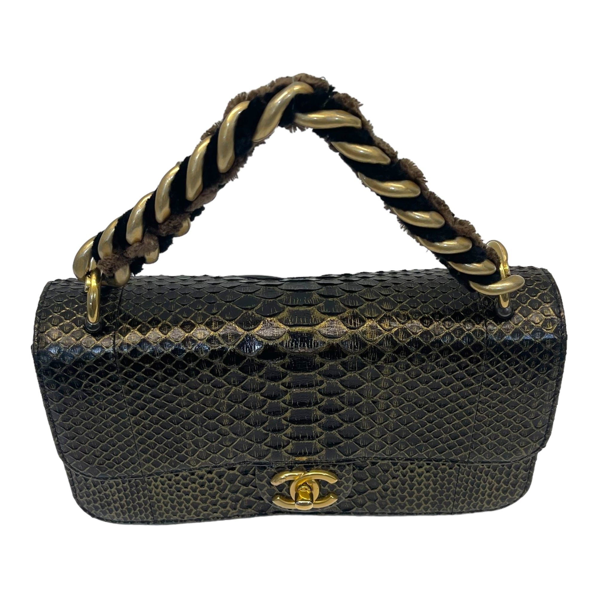 Chanel Straight Line Flap Bag Small Exotic