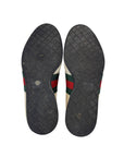 Gucci Off White Guccissima Leather and Suede Web Low Top Sneakers EU 43