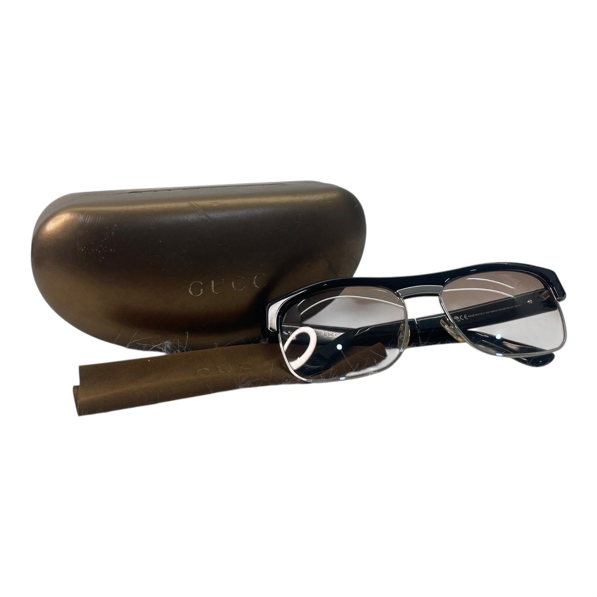 Gucci Brown Aviator Shield Sunglasses