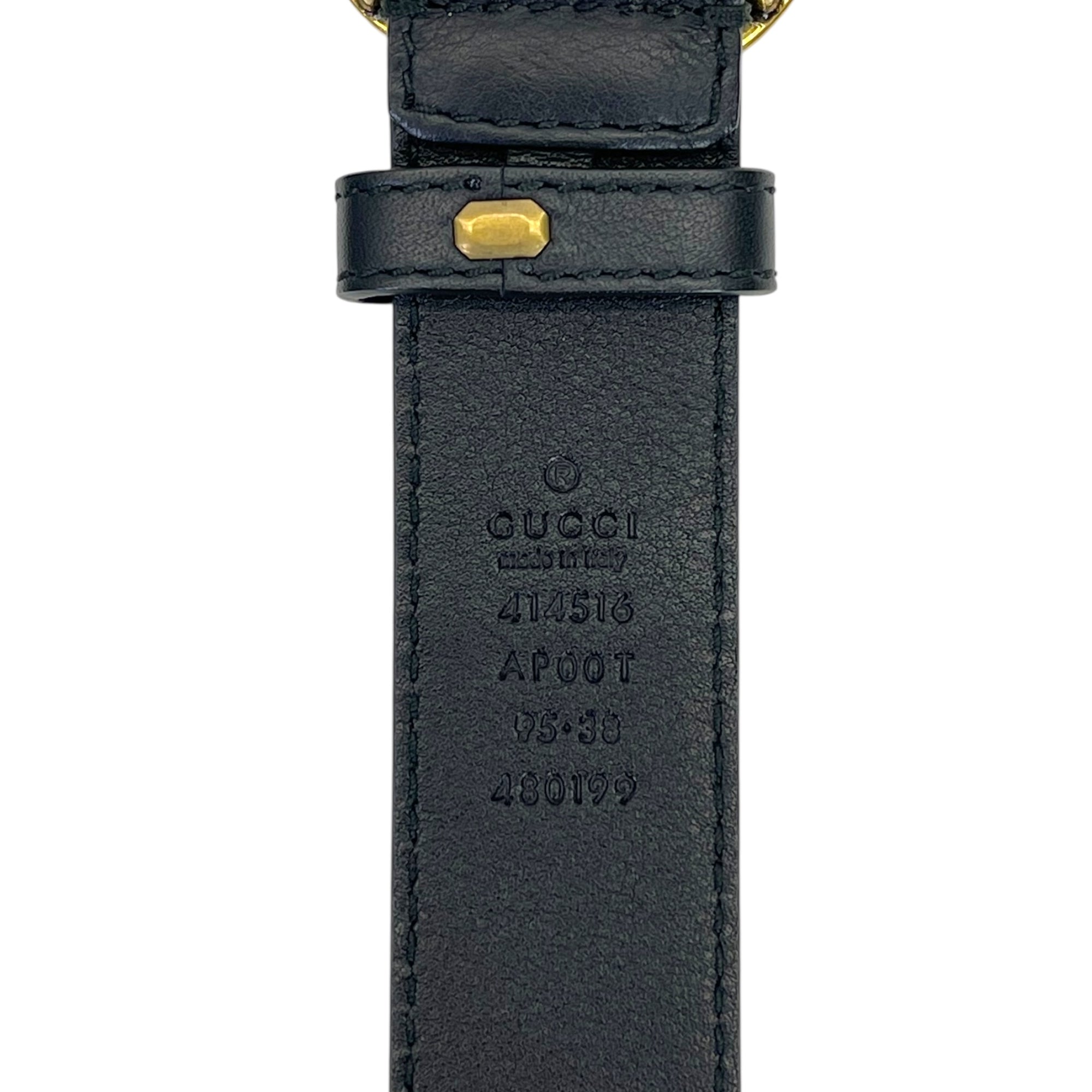 Gucci GG Marmont Black Leather Belt 95 cm