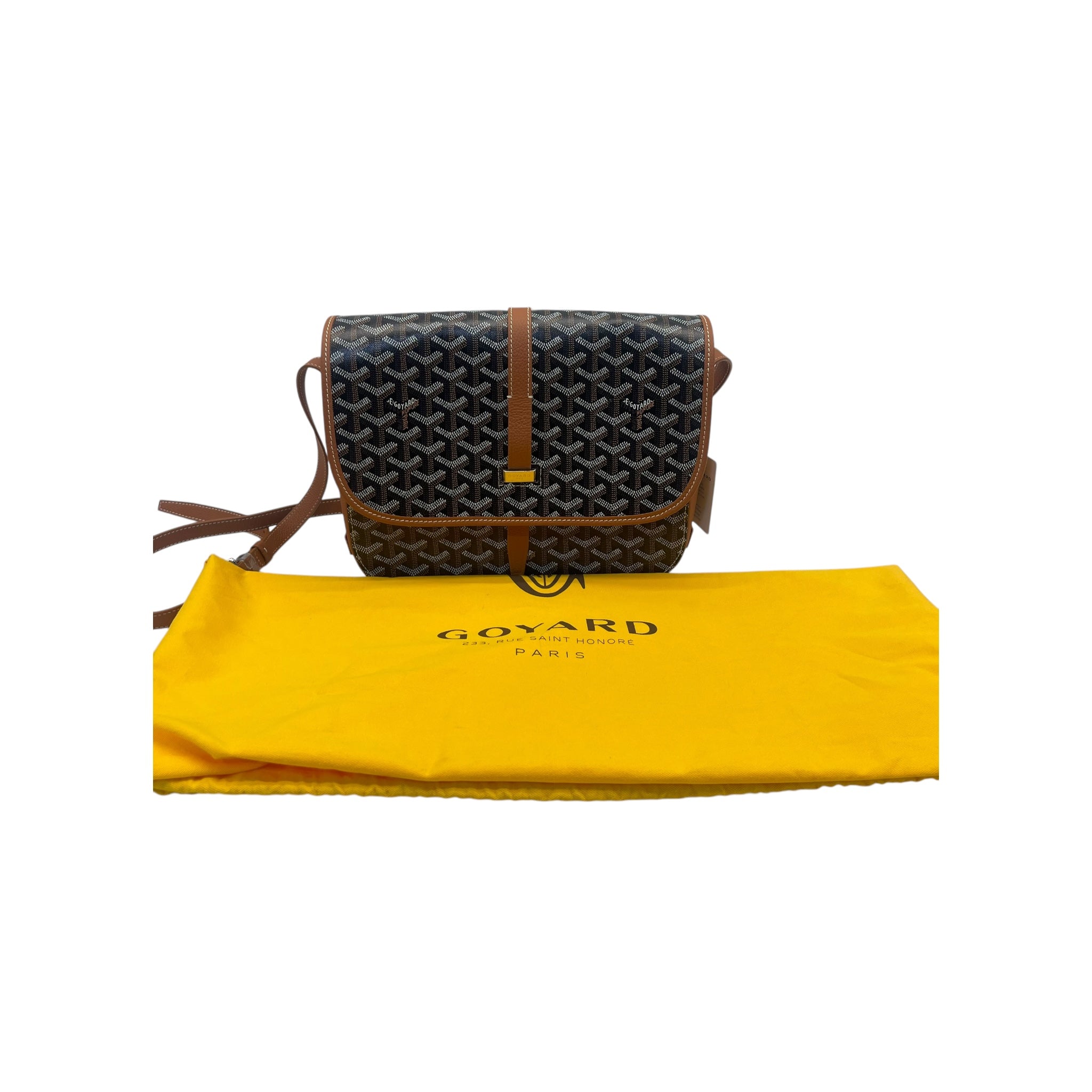 Goyard Belvedere Black/Tan Canvas PM Bag