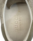 Gucci Off White Guccissima Leather and Suede Web Low Top Sneakers EU 43