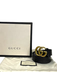 Gucci GG Marmont Black Leather Belt 95 cm