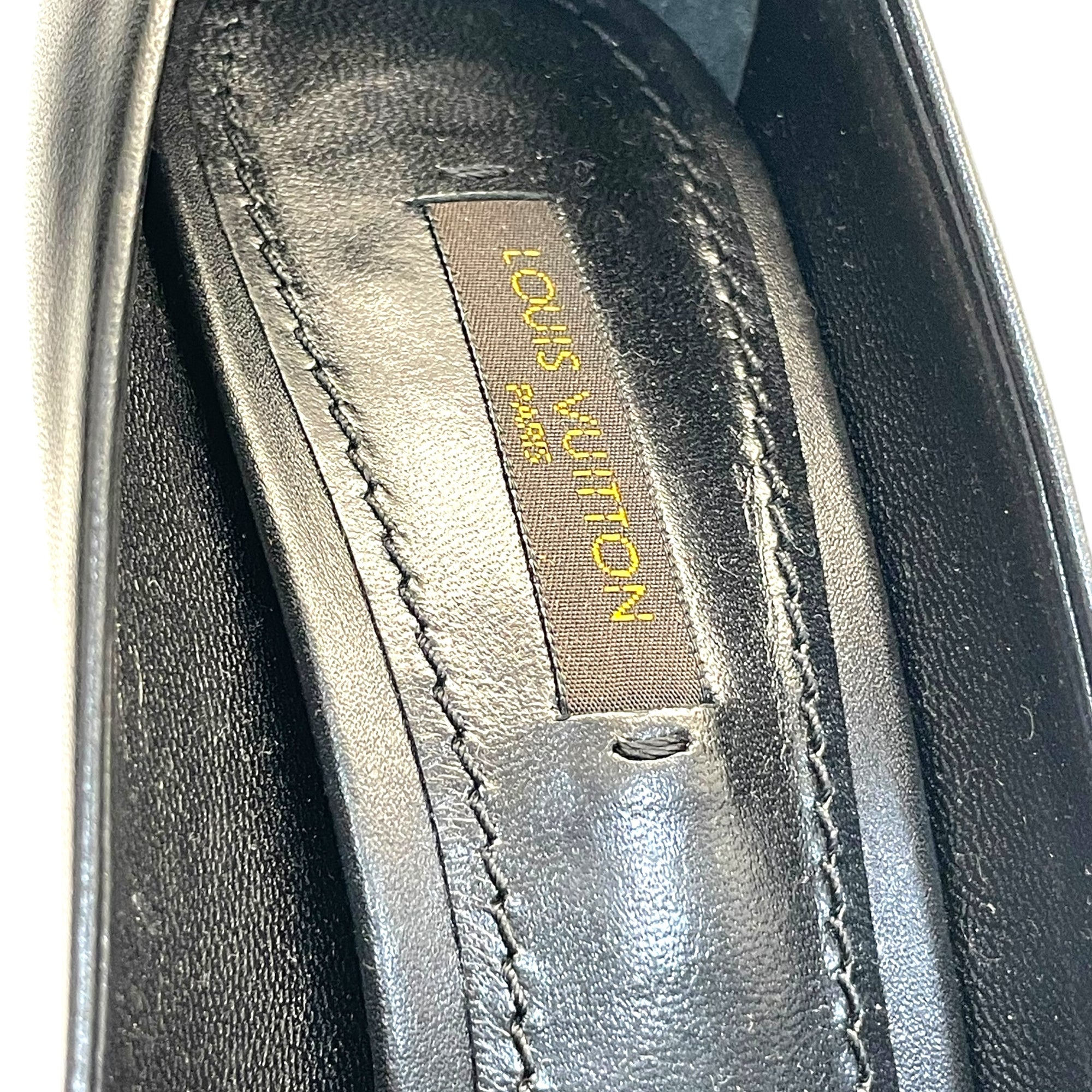 Louis Vuitton Black Leather Oh Really! Peep Toe Pumps- 37