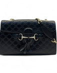 Gucci Black Guccissima Leather Emily Chain Shoulder Bag