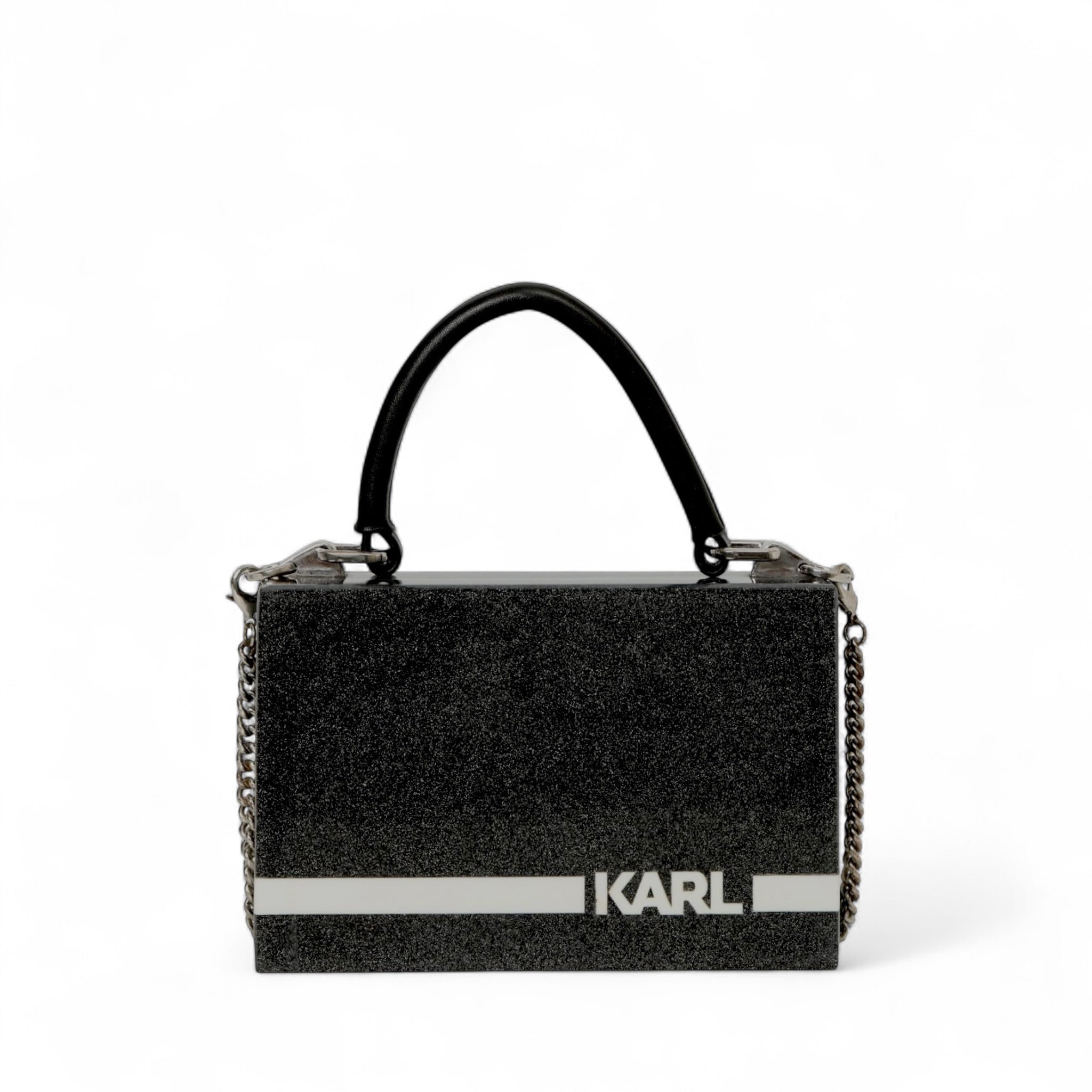 Karl Lagerfeld Gorse Glitter Box Top Handle Bag