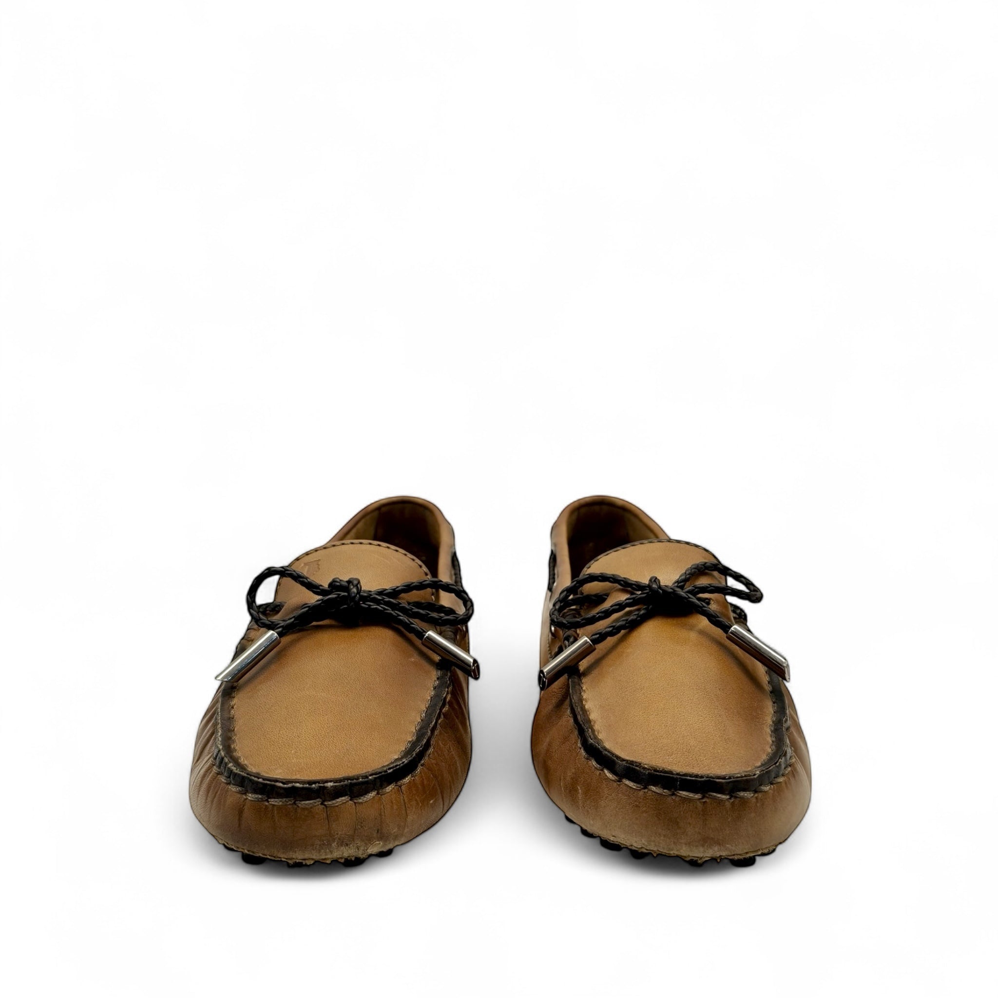 Tod's Gommini Bow Brown Leather Women Loafers EU 36.5