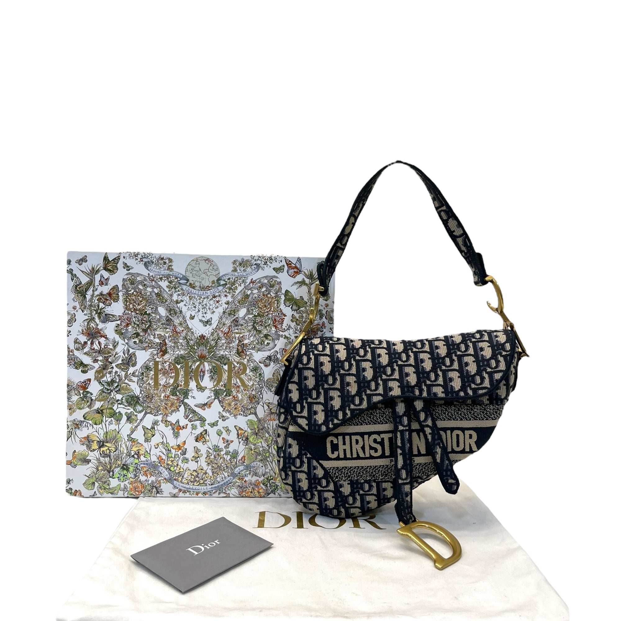 Christian Dior Saddle Bag Dior Oblique Embroidery