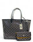 Goyard St Louis PM Tote Black Goyardine
