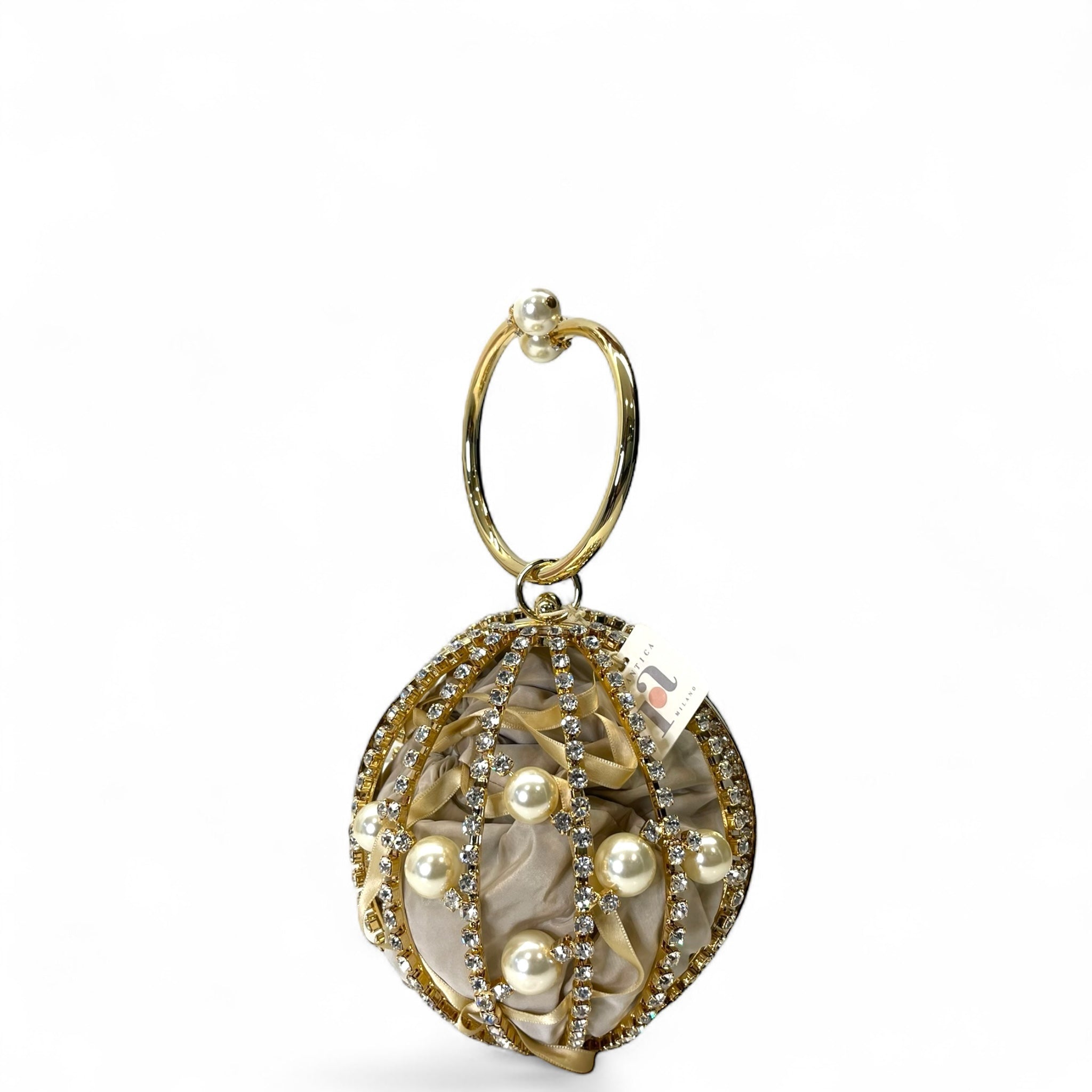 Rosantica Chloe Crystal Pearl Wristlet