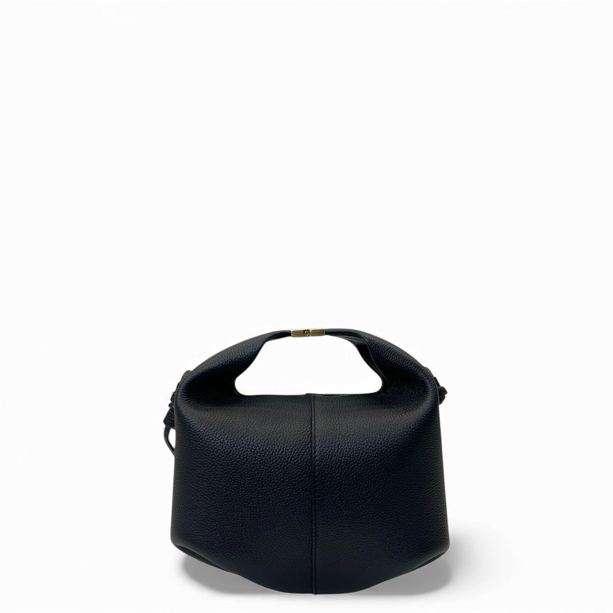 Polène Béri Textured Black Calf Leather