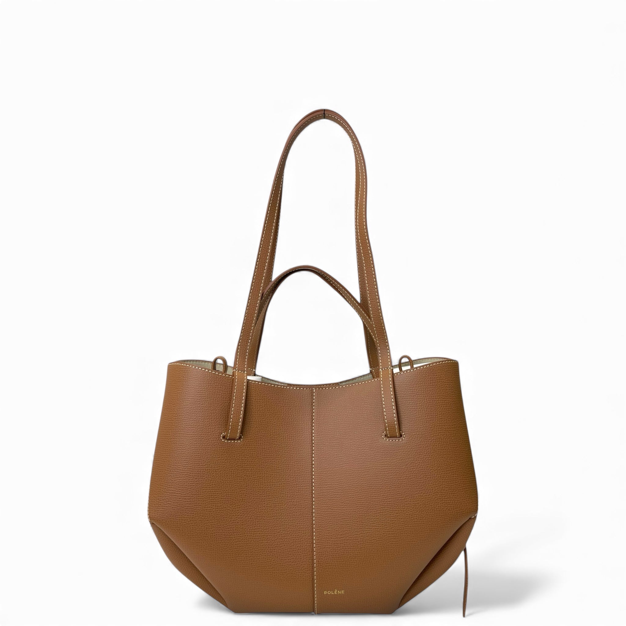 Polène Cyme Mini Camel Textured Leather
