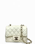 Chanel Mini Classic Flap Bag White GHW