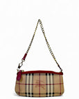 Burberry Clara Pochette Red/Beige Haymarket Check