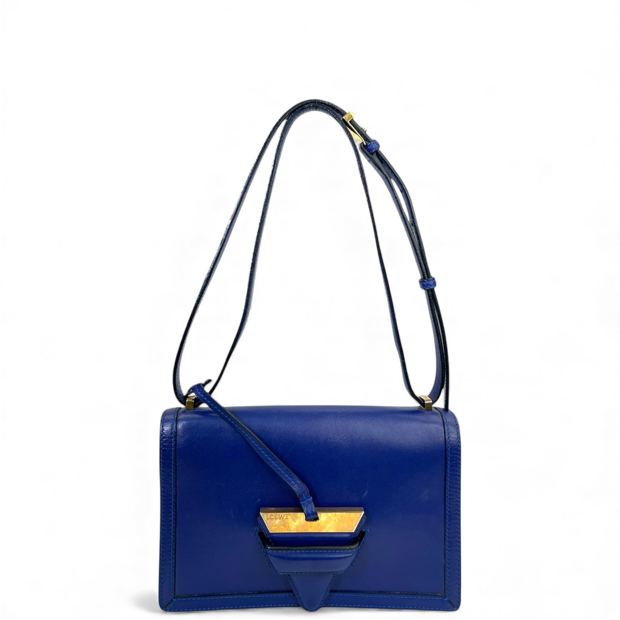 Loewe Barcelona Navy Blue Leather Bag
