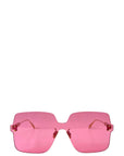 Dior Pink Frameless Square Metal Sunglasses