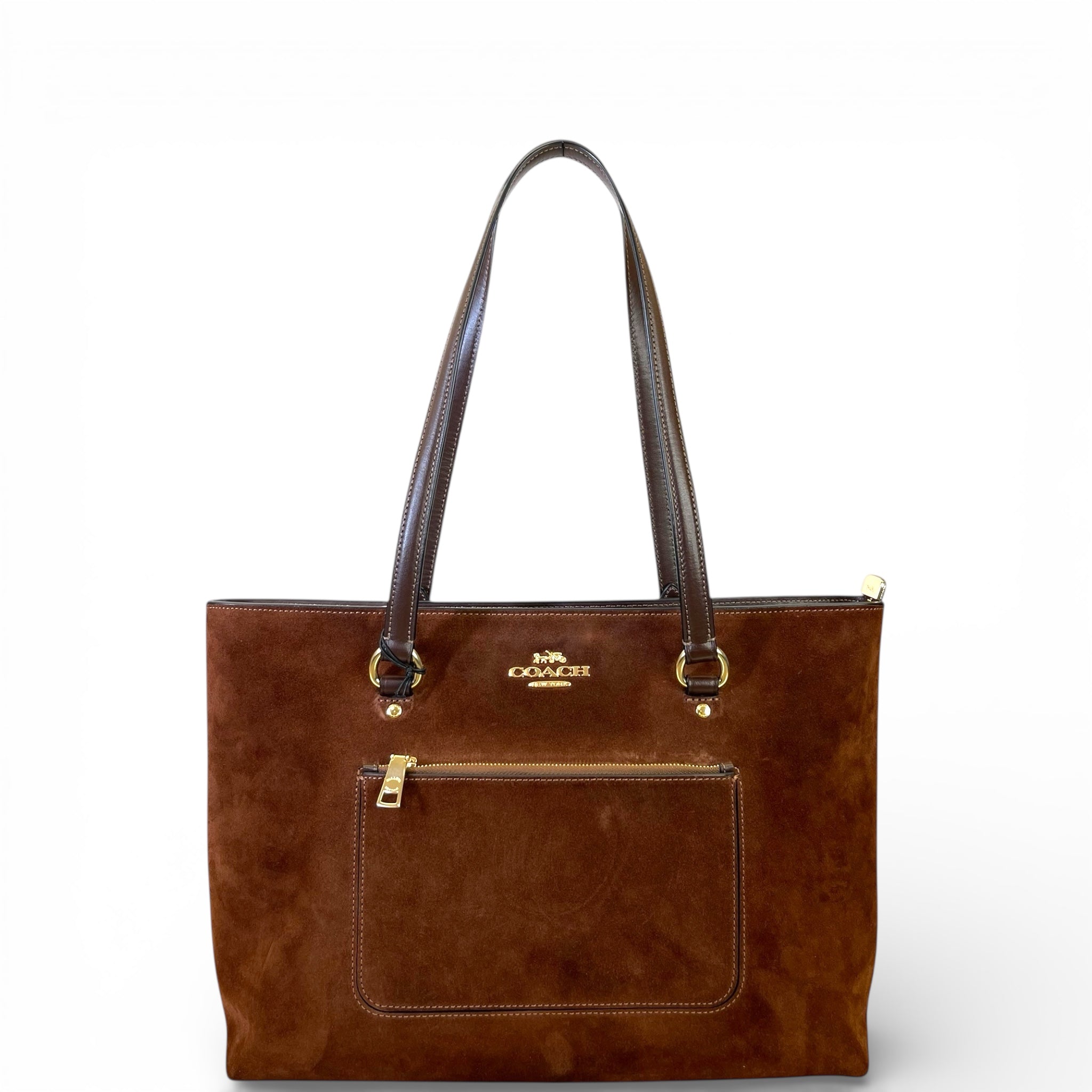Coach Station Tote Bag Vintage Brown Suede