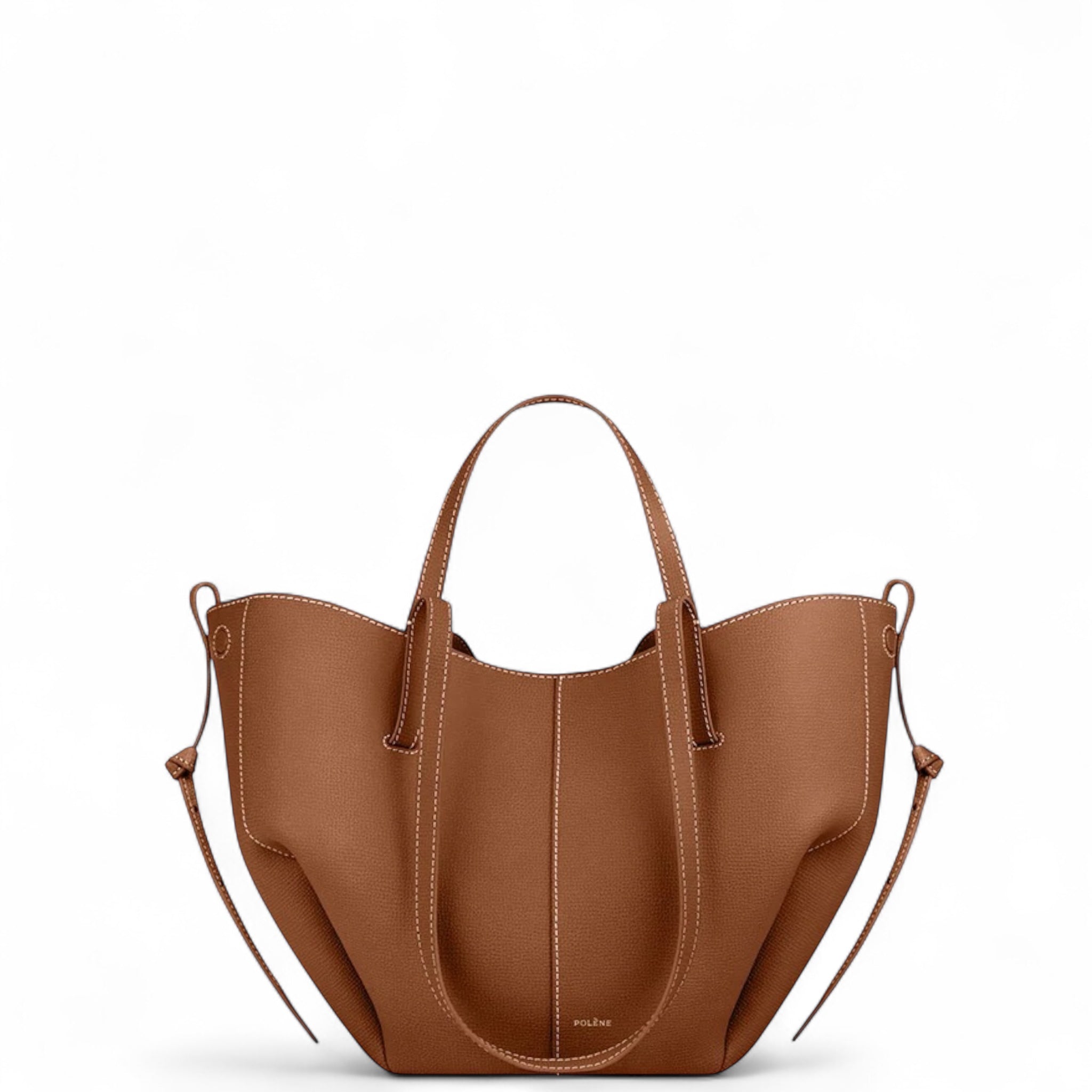 Polène Cyme Mini Camel Textured Leather