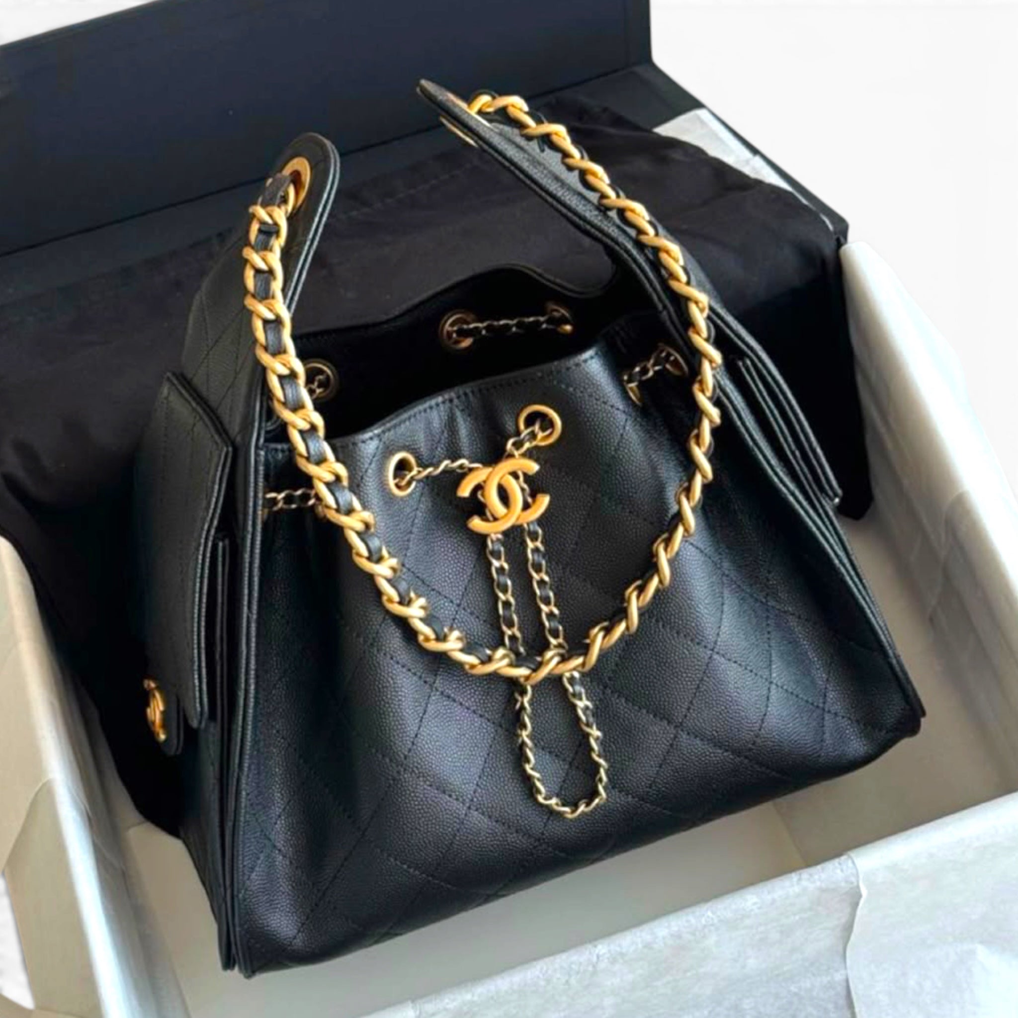 Chanel 25 Small Black GHW