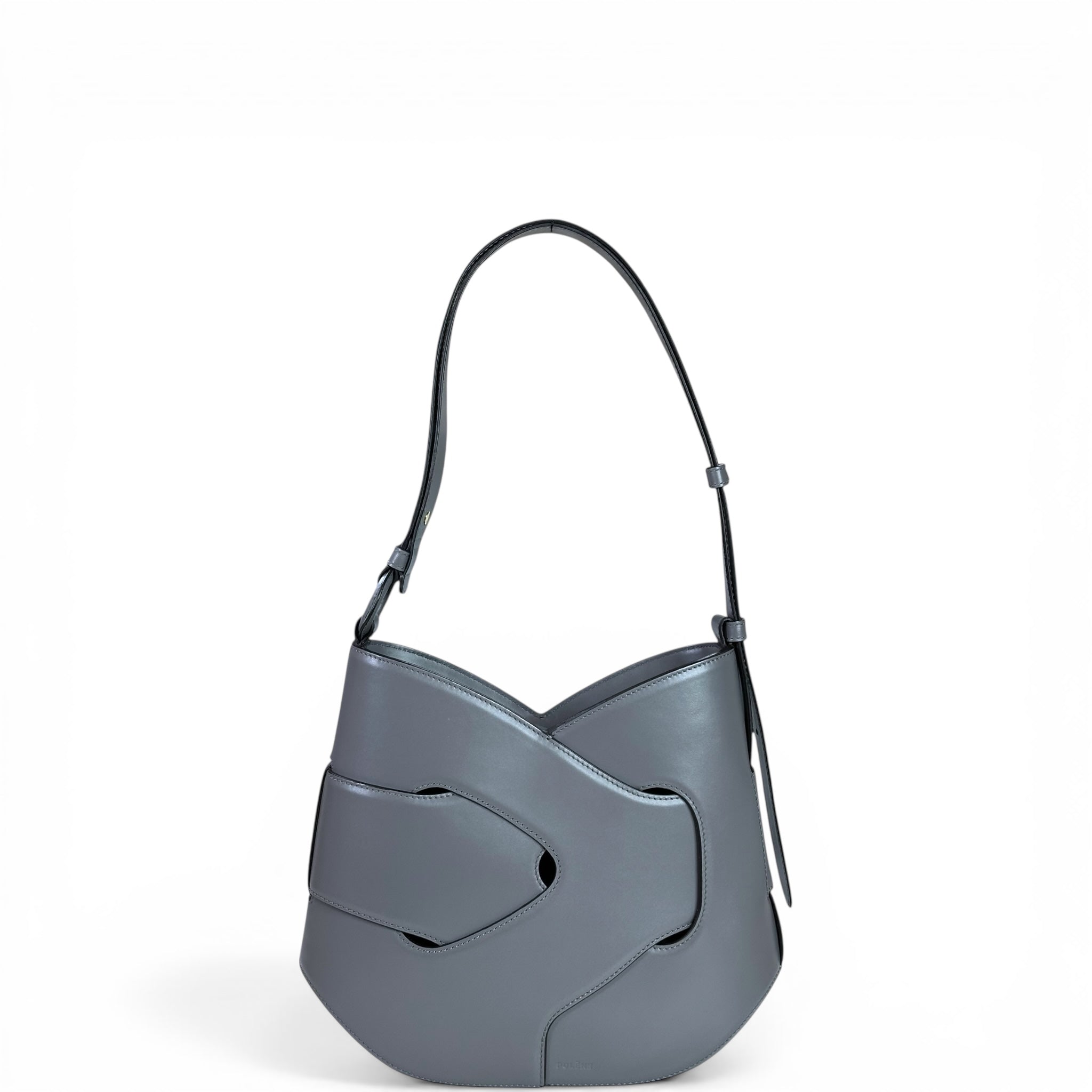 Polène Nodde Hobo Smooth Stone Calf Leather