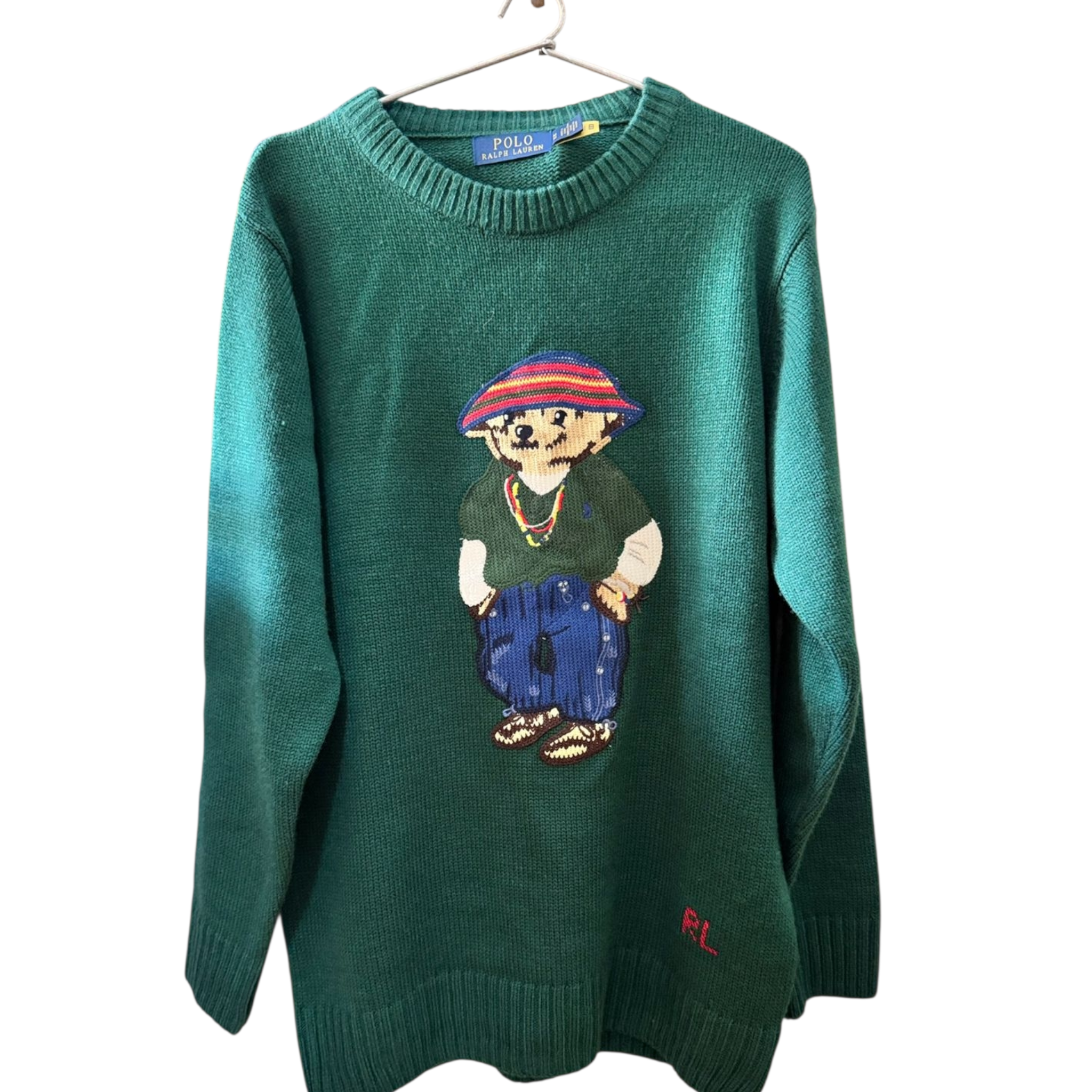 Polo Ralph Lauren Bear Sweater Forest Green Wool Knit (Men)