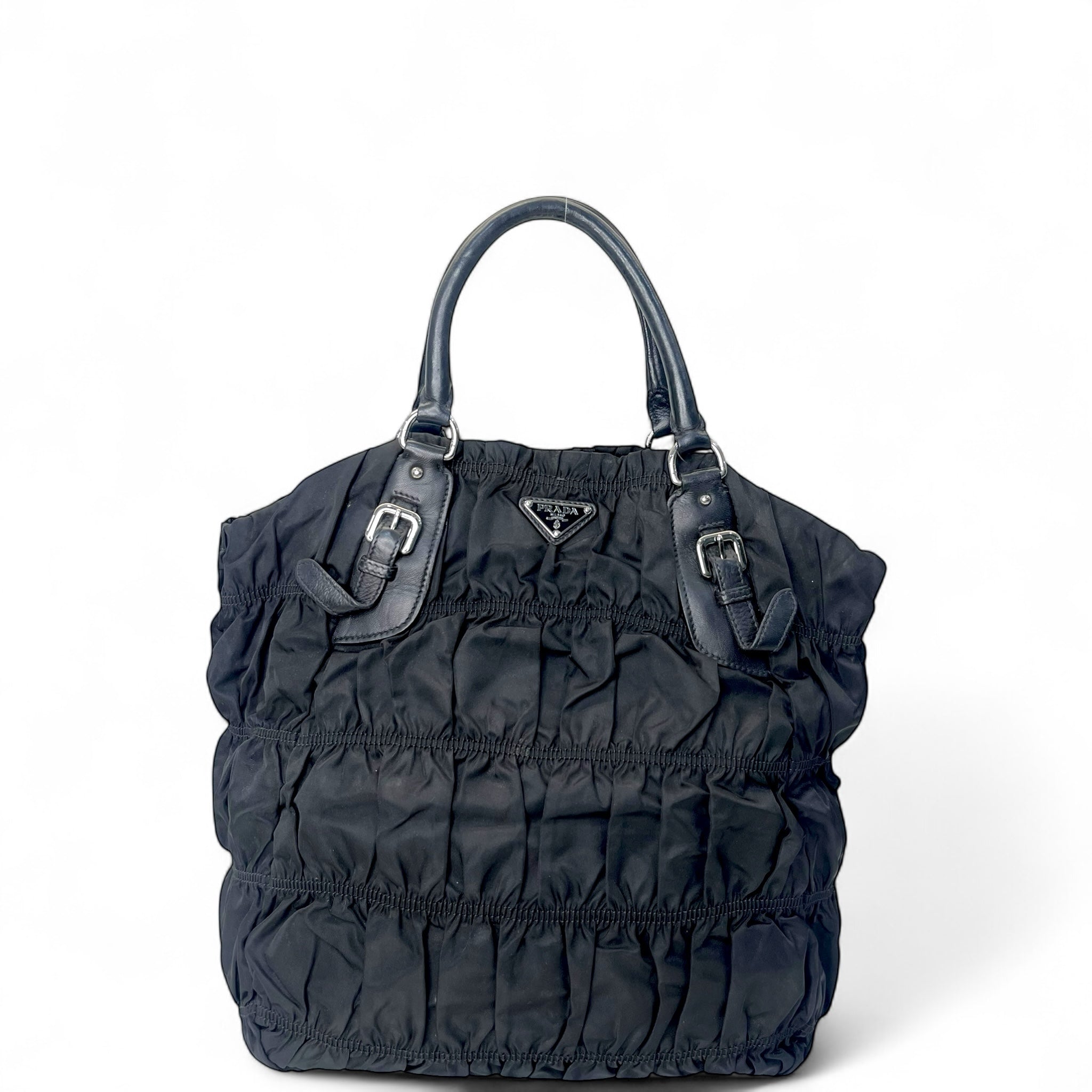 Prada Black Tessuto Gaufre Nylon Shoulder Bag