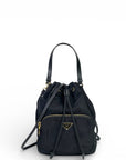 Prada Duet Re-Nylon Black Bucket Bag