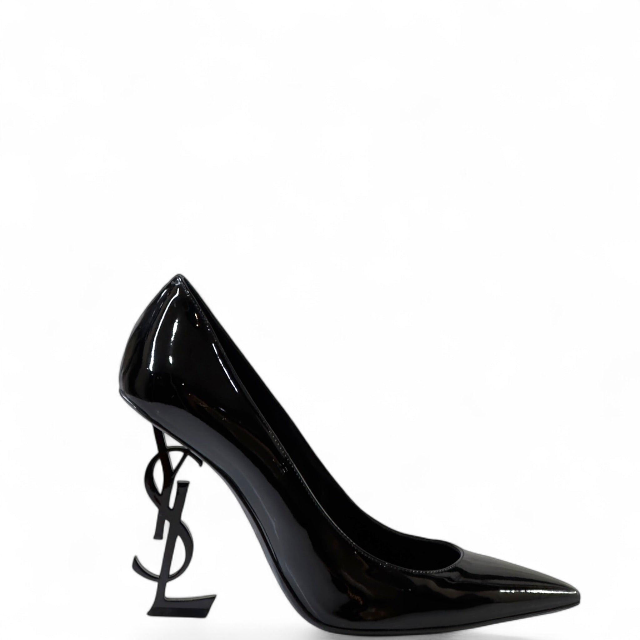 Saint Laurent Opyum Pumps Black Patent Leather Size EU 38