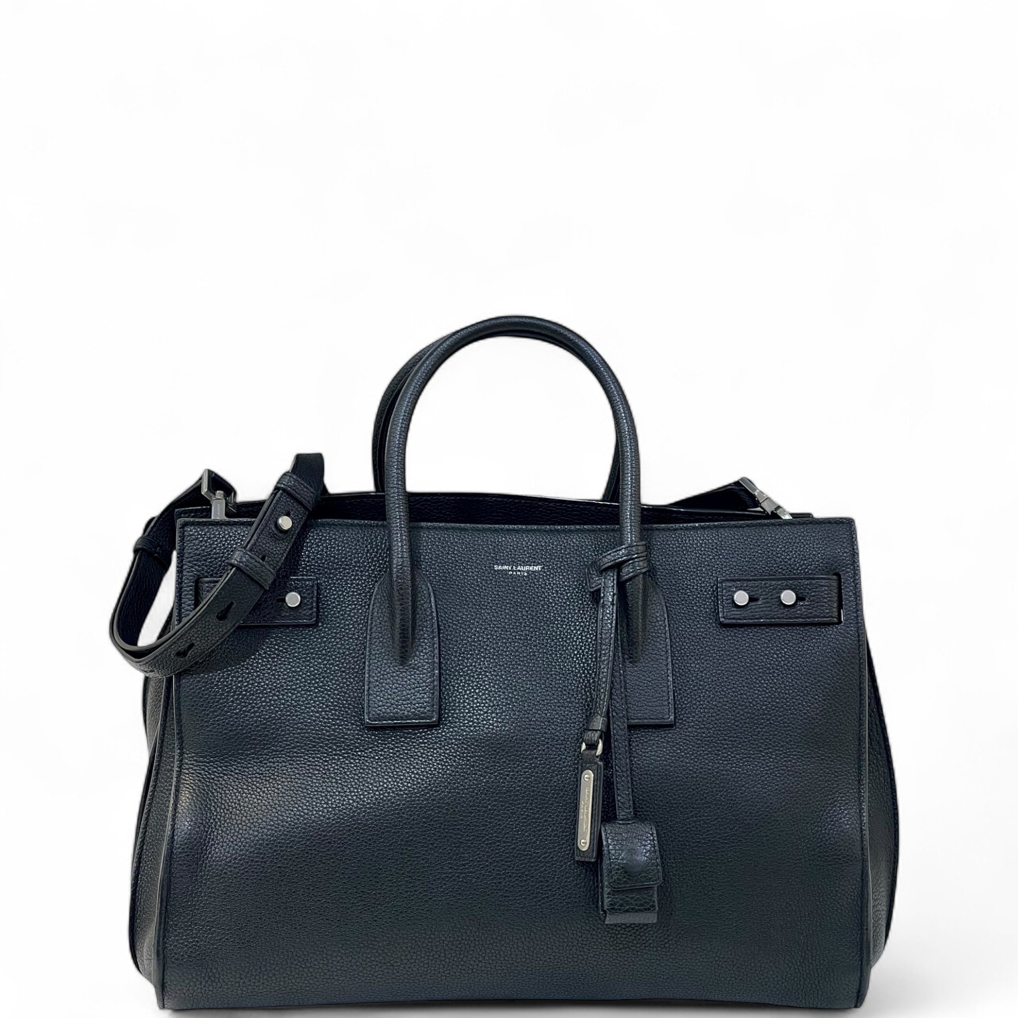 Saint Laurent Sac De Jour Large Black Grained Leather