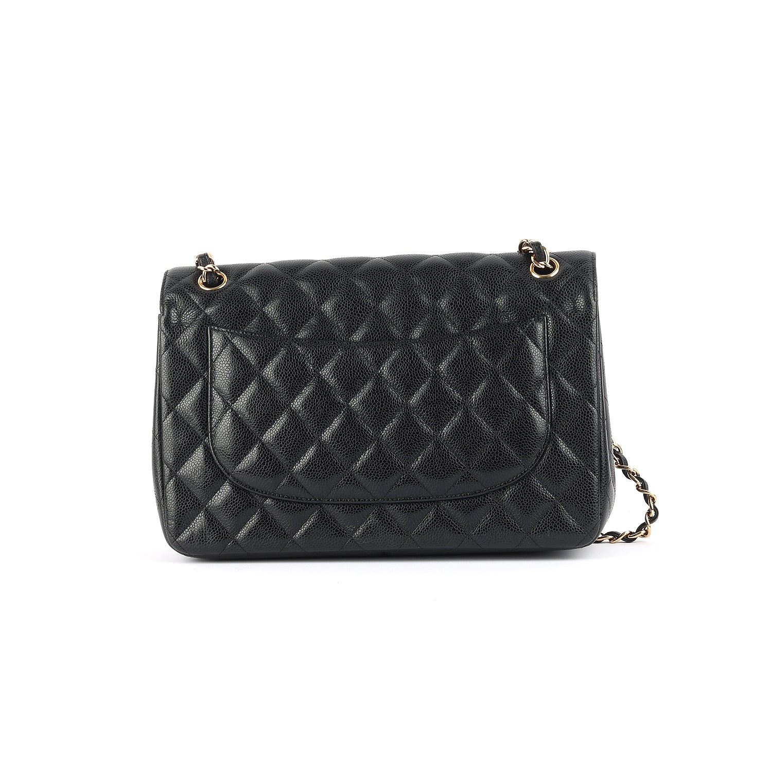 Caviar Quilted Jumbo Double Flap Black