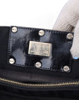Canvas & Patent Leather Mia Shoulder Bag