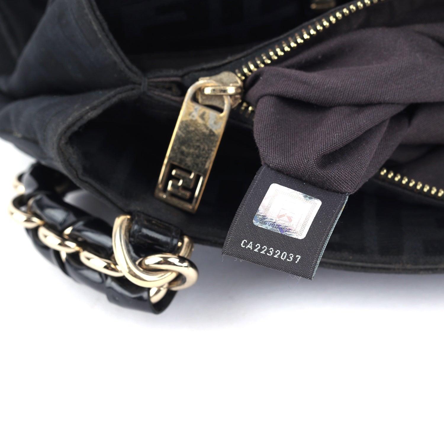 Canvas &amp; Patent Leather Mia Shoulder Bag
