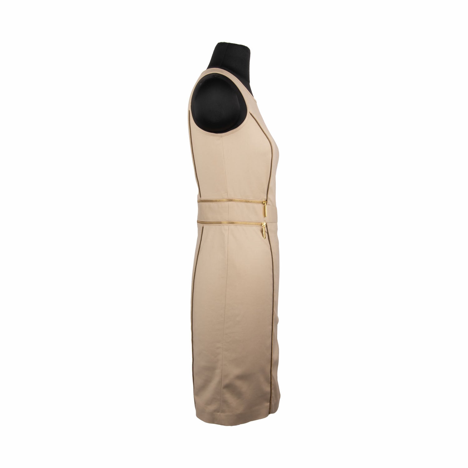 Michael Kors Beige Golden Zipper Dress