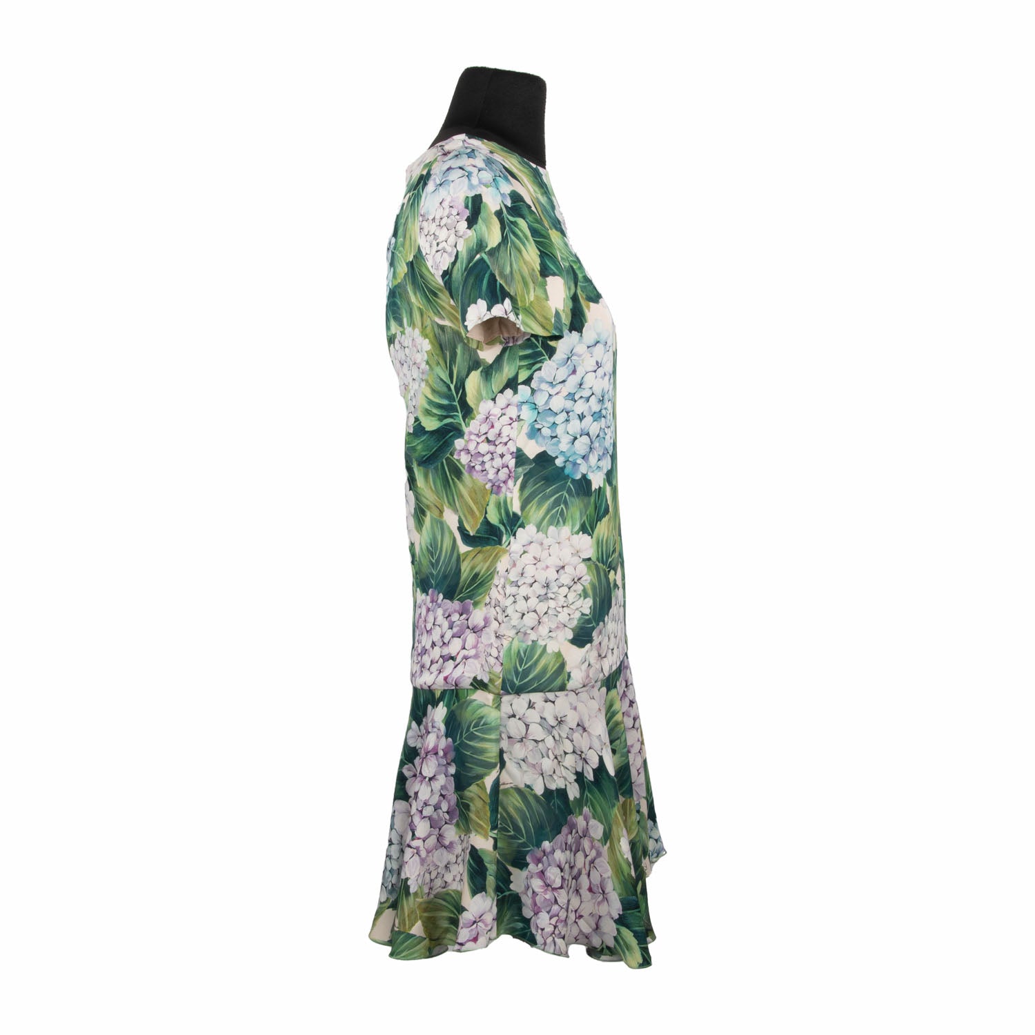 Dolce &amp; Gabbana Green Floral Flower Dress