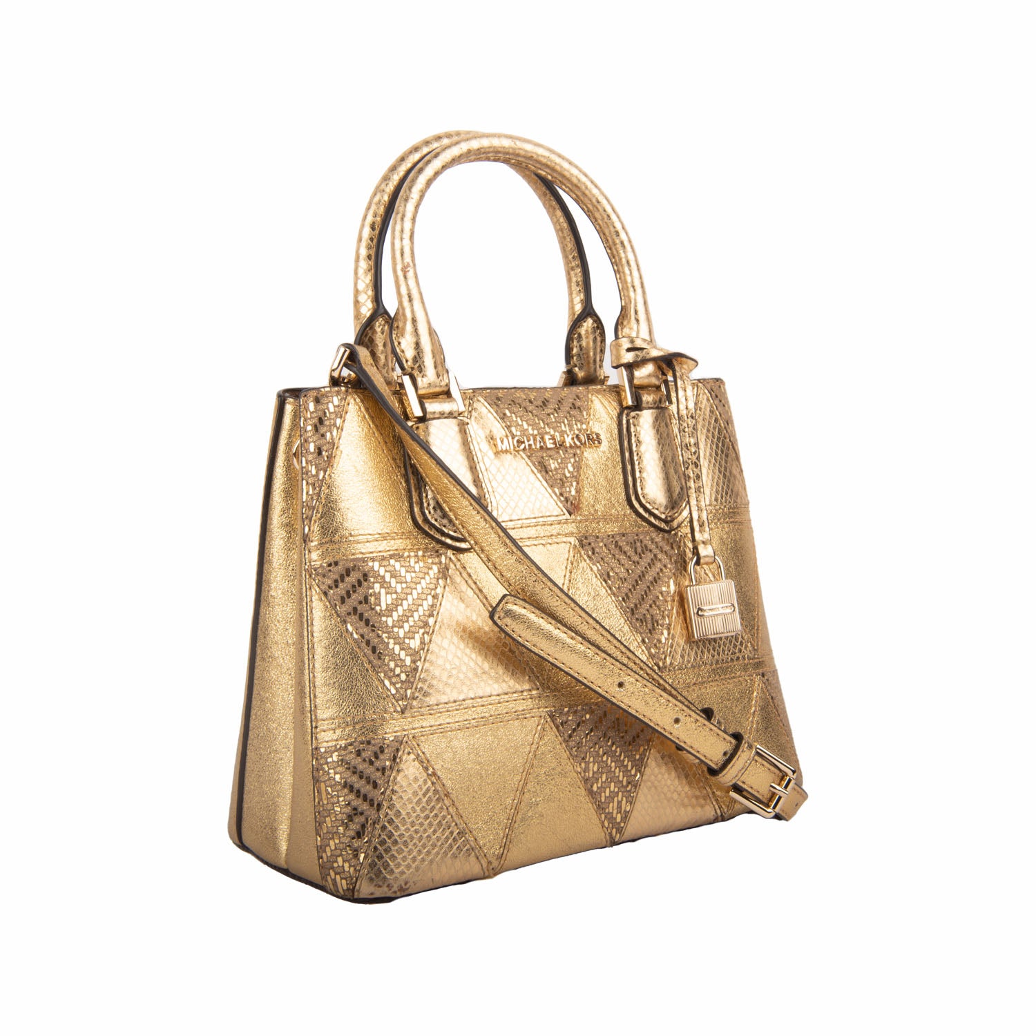 Golden Embossed Leather Patch Mercer Tote