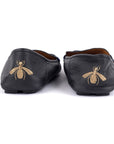 Cuir Web Stripes Bee Moccasins Shoes