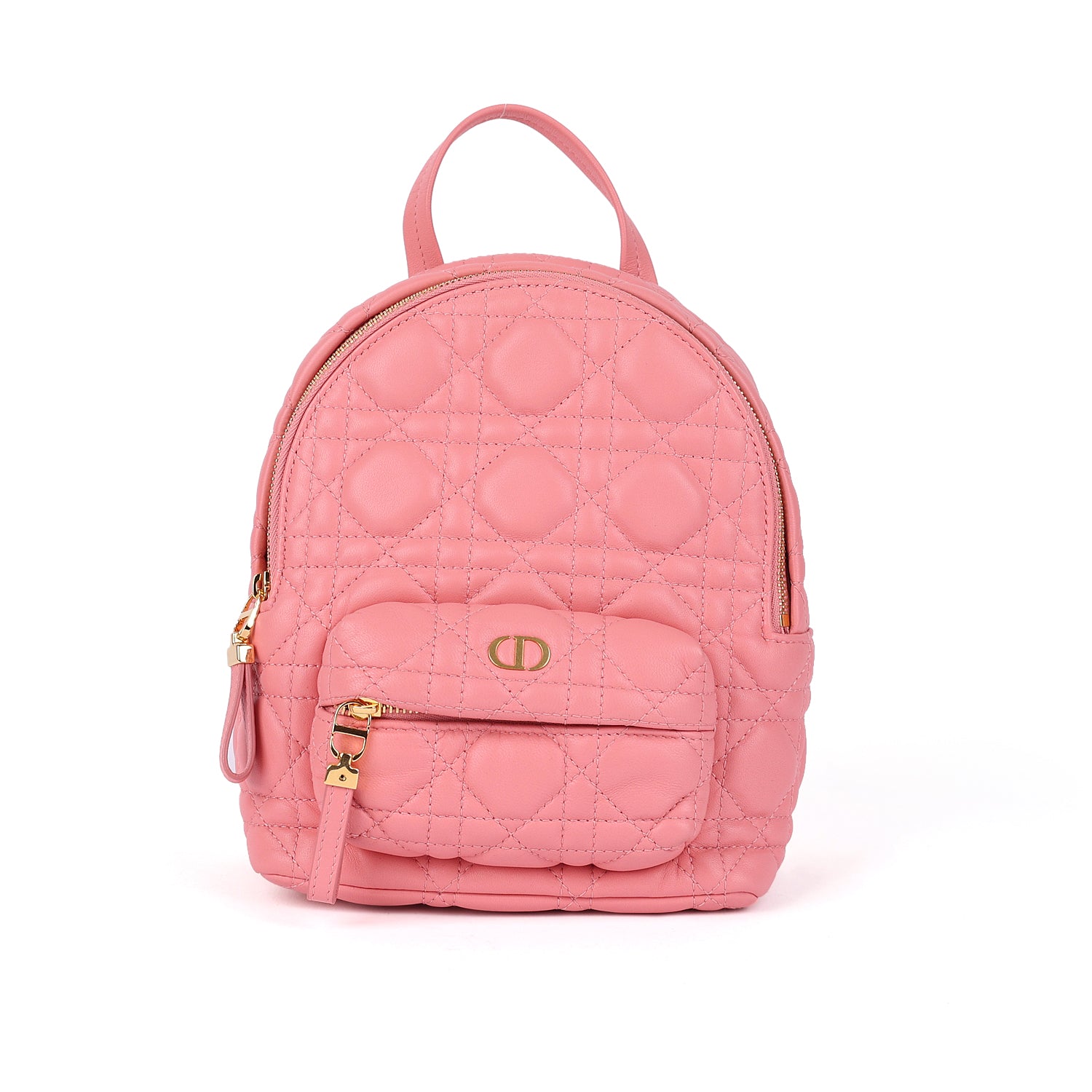 Lambskin Cannage Mini Backpack Pink