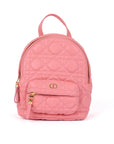 Lambskin Cannage Mini Backpack Pink