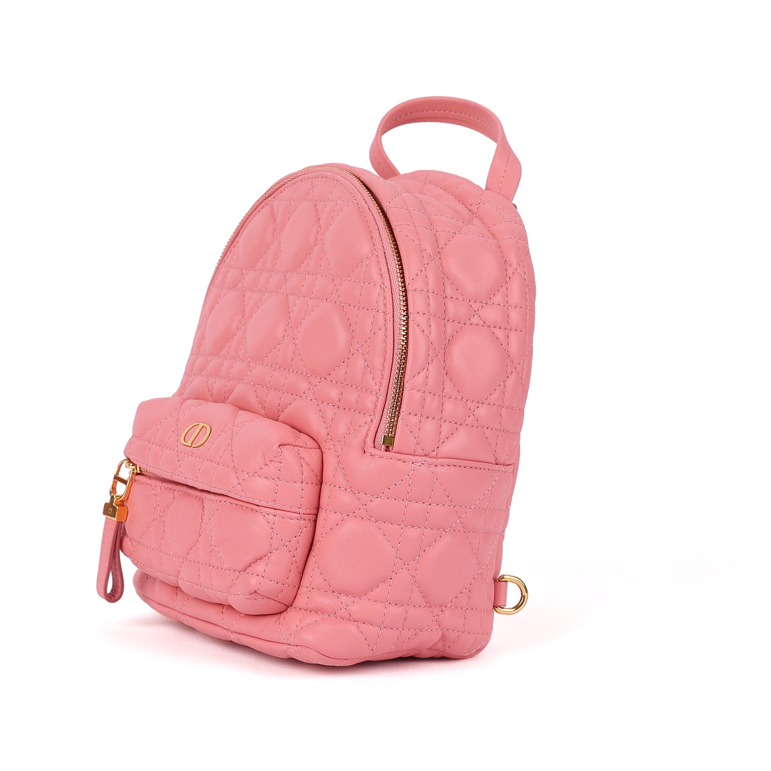 Lambskin Cannage Mini Backpack Pink