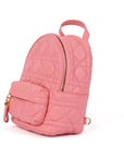 Lambskin Cannage Mini Backpack Pink