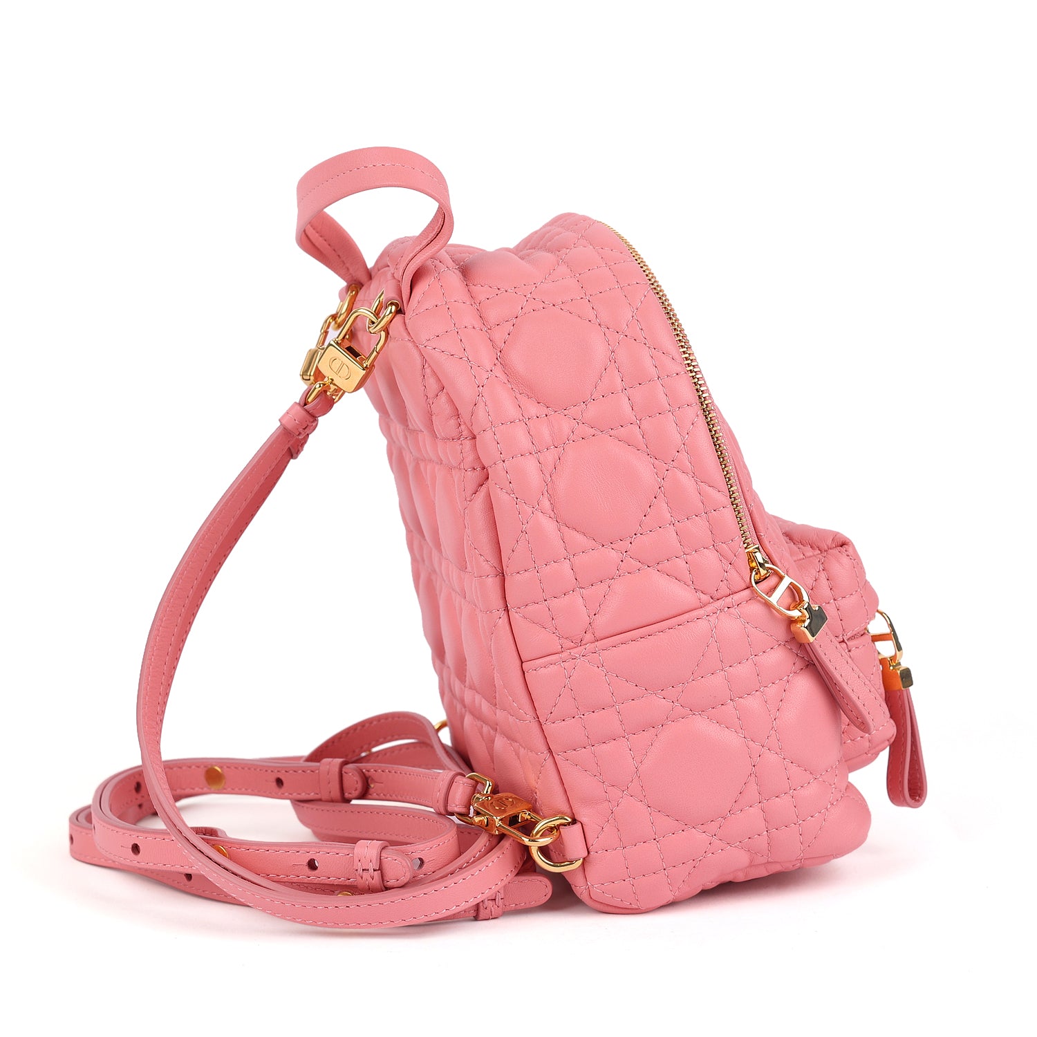 Lambskin Cannage Mini Backpack Pink