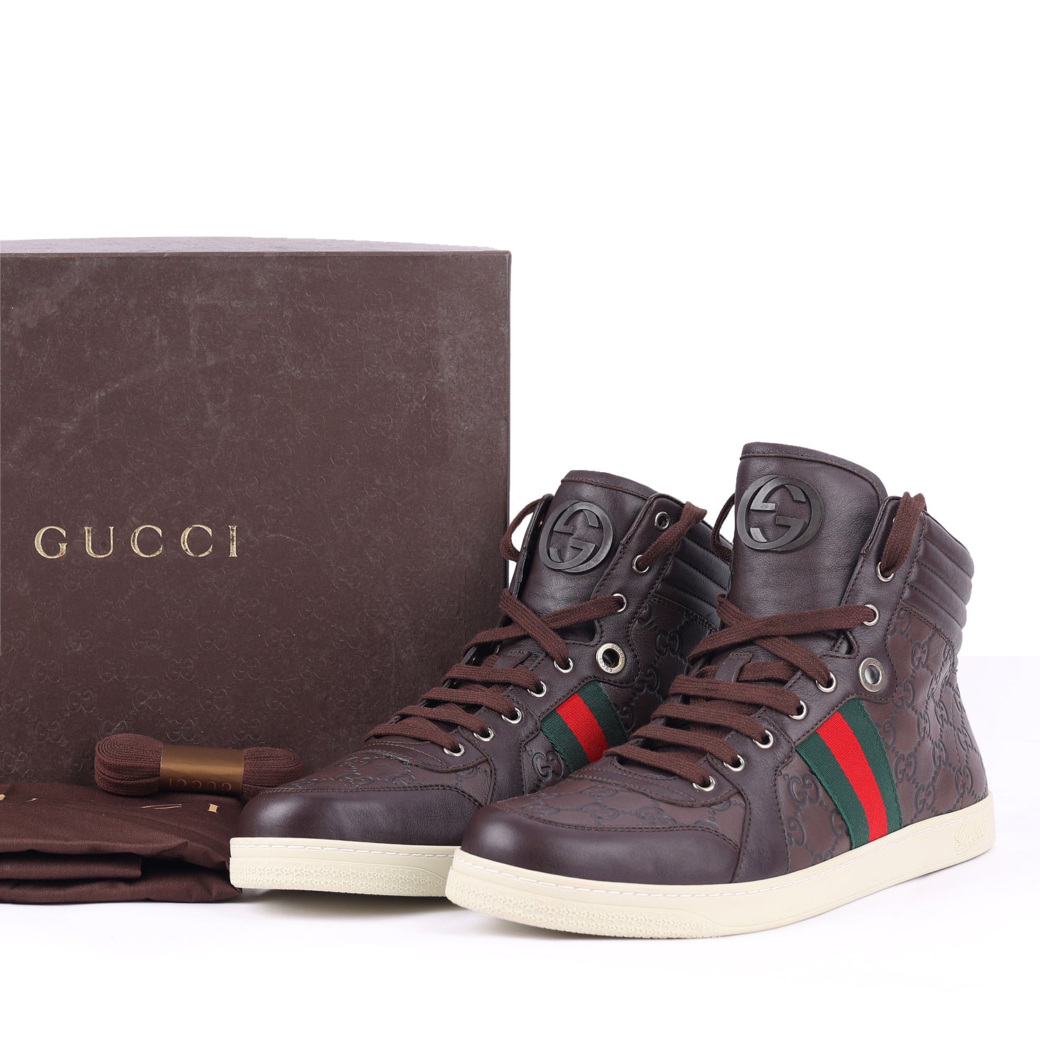 Guccissima Leather Web Lace Sneaker EU-44.5