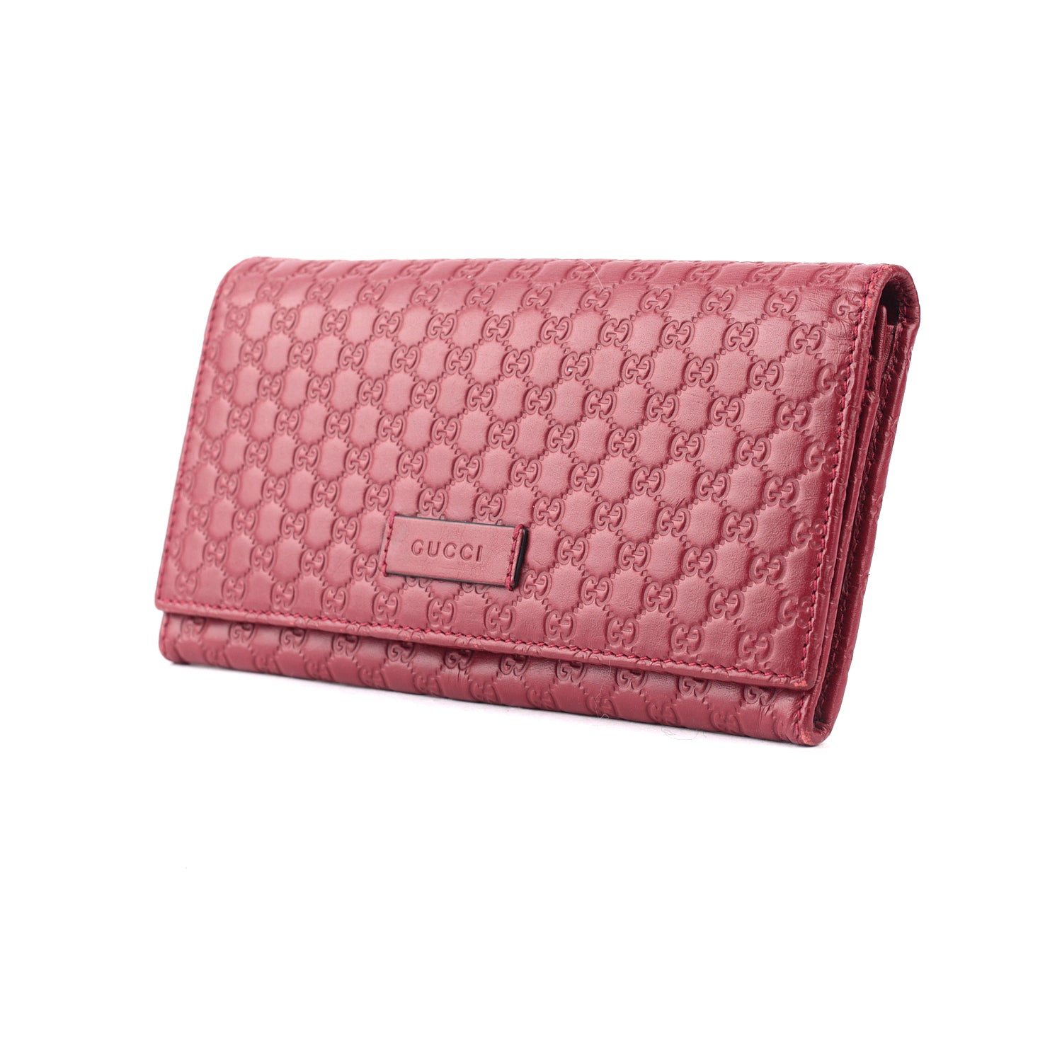 Soft Microguccissima Continental Wallet Red