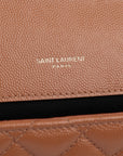 Brown Leather Cassandre Shoulder Bag