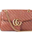 Gucci Diagonal Quilted Leather GG Marmont Bag