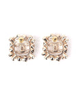 Chanel Baguette Crystal CC Cluster Earrings